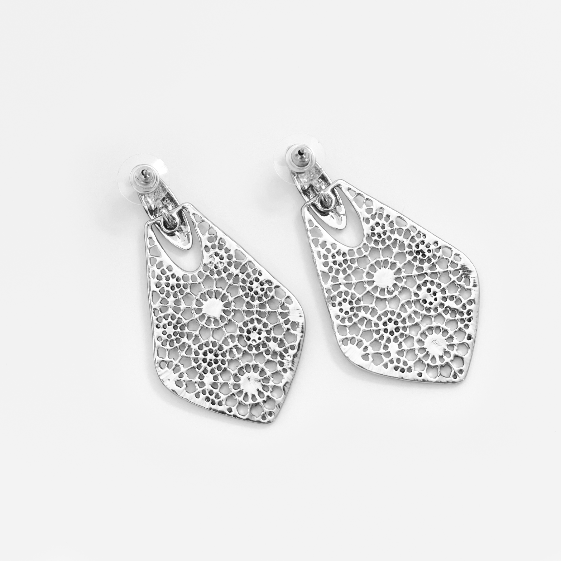 Mosaic Statement Earring Silver