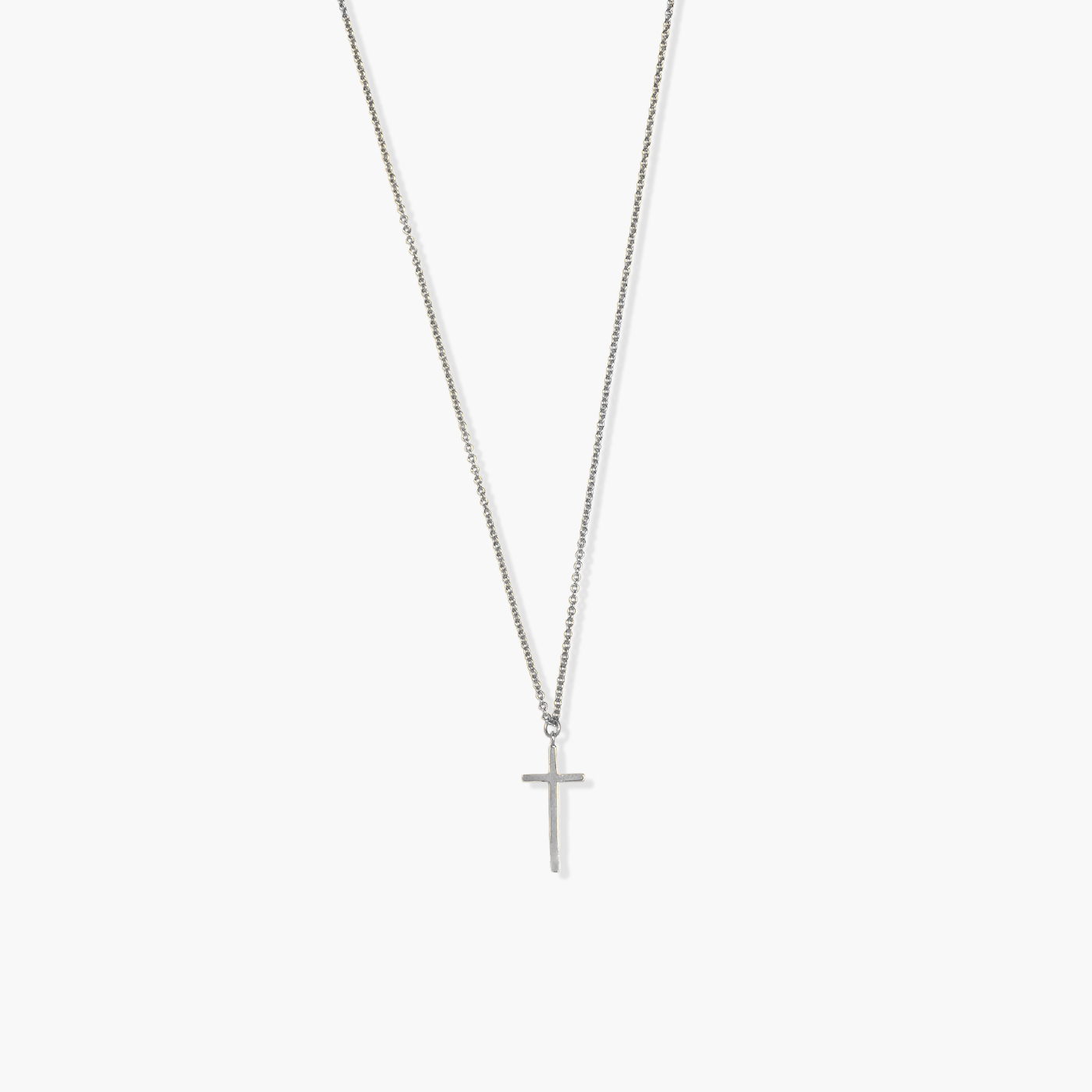 Silver Long Cross Necklace