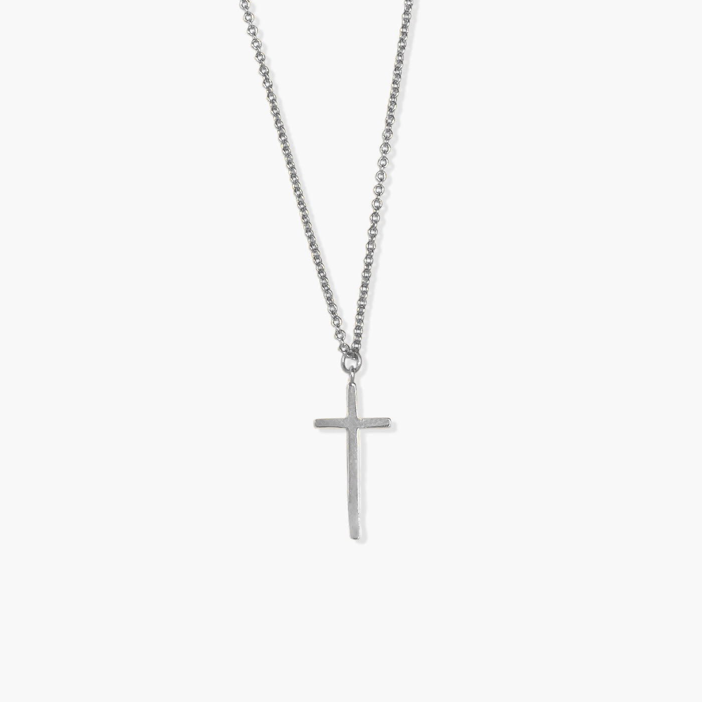 Silver Long Cross Necklace