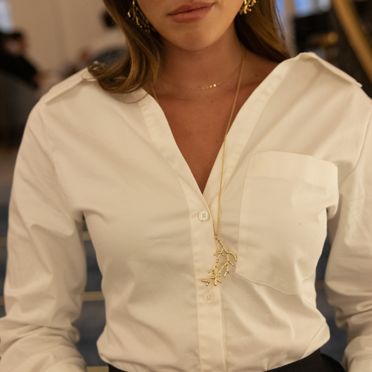 Silver Statement Branch Necklace