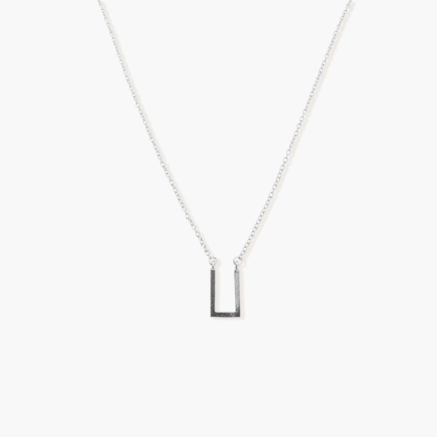 Silver U Bar Necklace
